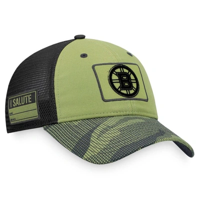 Fanatics Men's Camo And Black Boston Bruins Military Appreciation Snapback Hat In Camo,black