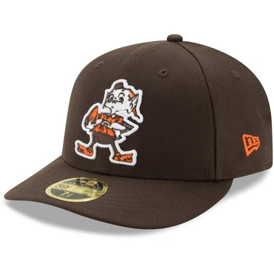 New Era Brown Cleveland Browns Brownie Omaha Throwback Low Profile 59fifty Fitted Hat