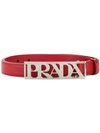 Prada Saffiano Logo Belt