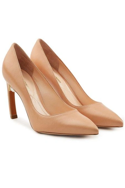 Nicholas Kirkwood Nude Nappa Leather Mira Pearl Pumps