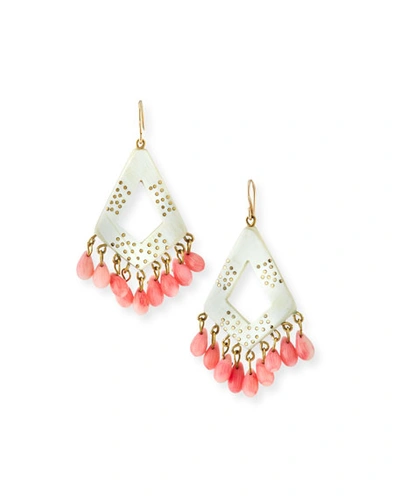 Ashley Pittman Mashua Light Horn Drop Earrings In White