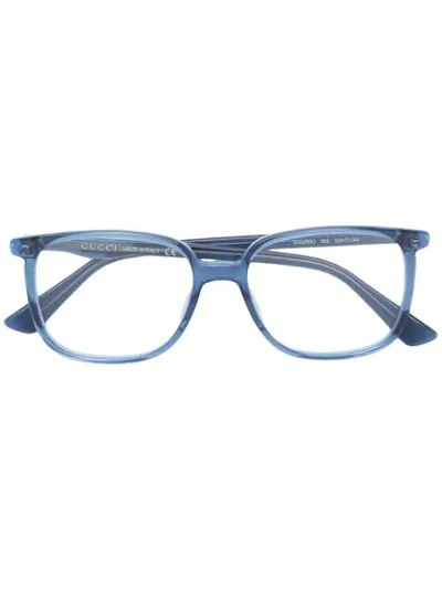 Gucci Square Glasses In Blue