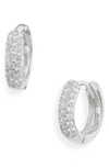 Ben Oni Chrissy Pave Huggie Hoop Earrings In Silver