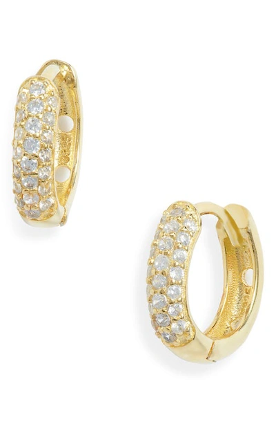 Ben Oni Chrissy Pave Huggie Hoop Earrings In Gold