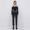 Simkhai River Straight Leg Denim In Vegan Leather Combo