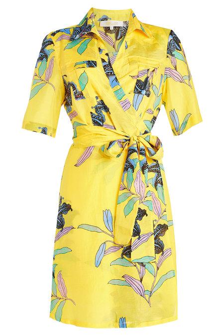 diane von furstenberg yellow wrap dress
