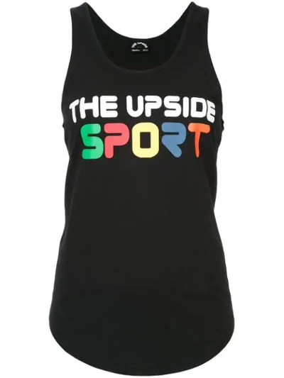 The Upside Logo-print Cotton Tank Top In Black