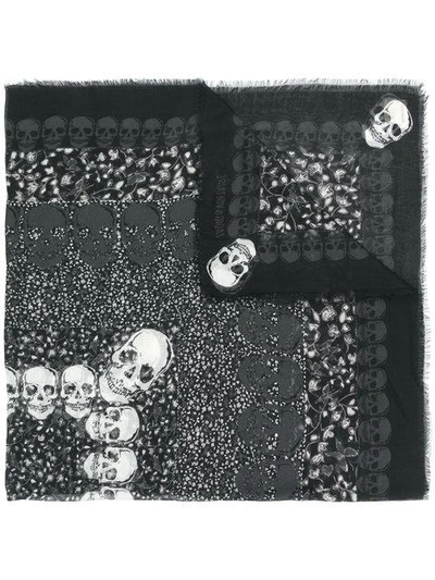 Zadig & Voltaire Skull Print Frayed Scarf