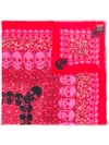 Zadig & Voltaire Skull Print Frayed Scarf