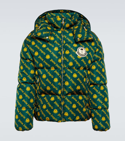 Moncler Genius Moncler X Palm Angels Thompson Puffer Jacket With All-over Logo In Green