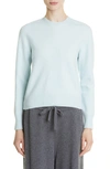 Jil Sander Merino Wool Shrunken Crewneck Sweater In Light Pastel Blue