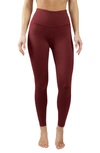 90 Degree By Reflex Soft Tech Fleece Lined High Rise Leggings In Ancho Chile