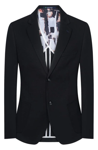Tom Baine Notch Collar Two Button 4-way Stretch Jacket In Black
