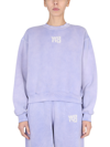 Alexander Wang T Felpa Con Logo In Rilievo In Lilac