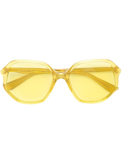 Gucci Eyewear Oversized Tinted Sunglasses - Yellow & Orange