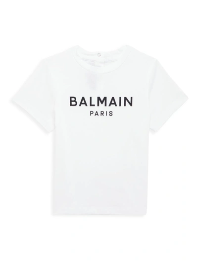 Balmain White Cotton Logo Baby T-shirt