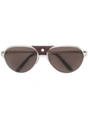 Cartier Santos Aviator Sunglasses In Brown