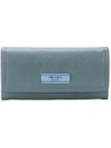 Prada Logo Patch Wallet - Blue