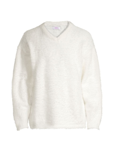 Erl V-neck Hairy Sweater In White