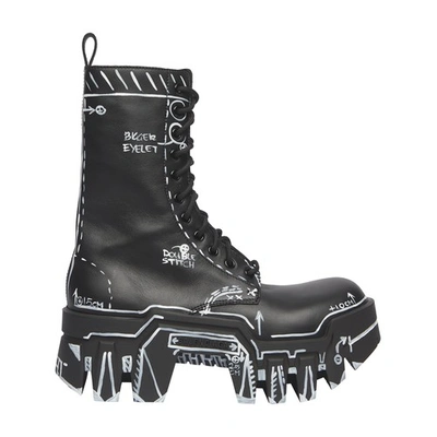 靴 Balenciaga Bulldozer Boots 40 Bulldozer leather ankle boots in black - Balenciaga | Mytheresa