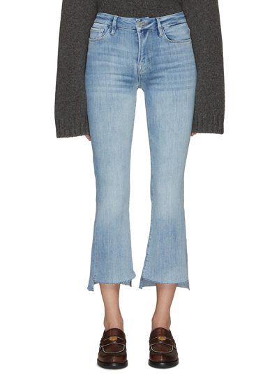 Frame Le Crop Mini Boot Step Fray Jeans In Blue