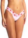 Hanky Panky Lace-trim Organic Cotton Original-rise Thong In Vday Lollipop