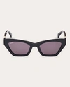 Max Mara Monogram Acetate Cat-eye Sunglasses In Black,smoke