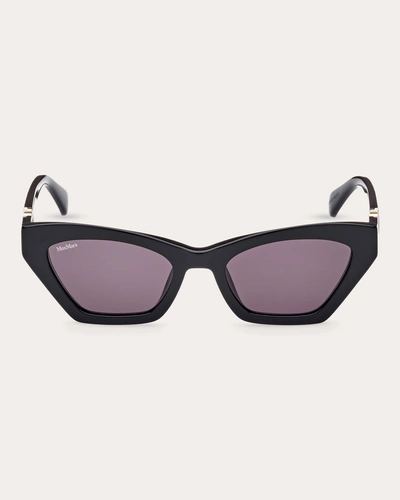 Max Mara Monogram Acetate Cat-eye Sunglasses In Black,smoke