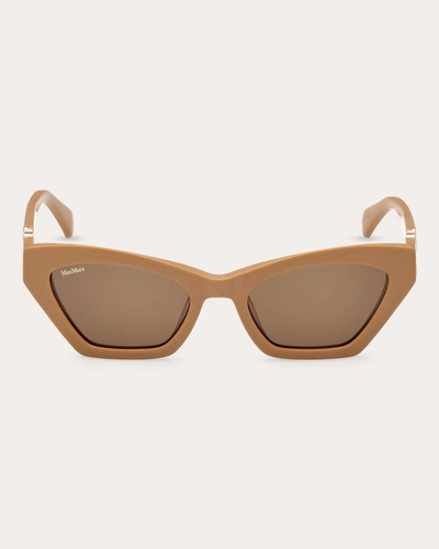 Max Mara Monogram Acetate Cat-eye Sunglasses In Camel,brown