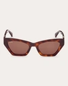 Max Mara Monogram Acetate Cat-eye Sunglasses In Shiny Classic