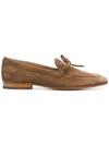 Tod's Bow Trimmed Loafers In Brown