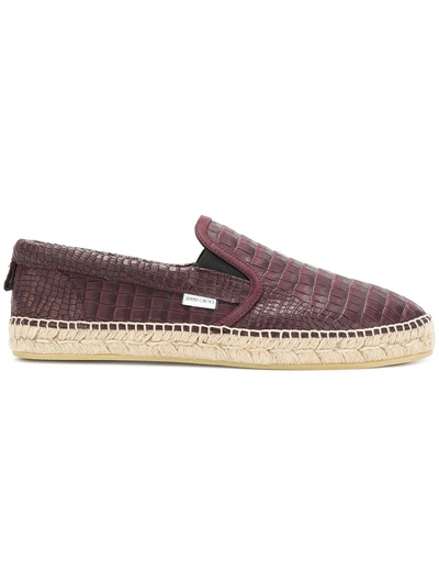 Jimmy Choo Vlad Crocodile Embossed Espadrilles