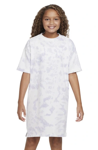 Nike Kids' Sportswear Print Cotton T-shirt Dress In Purple