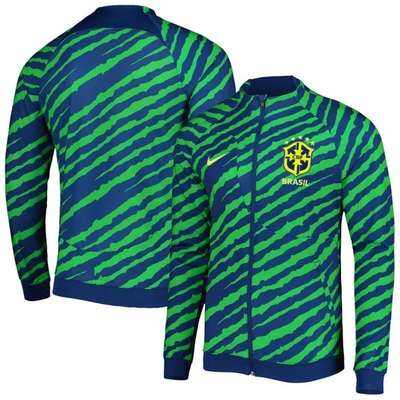 Nike Men's Brasil Academy Pro Full-zip Knit Soccer Jacket In Blue