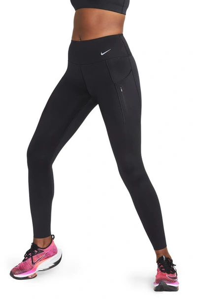 Nike Women's Go Firm-support Mid-rise Full-length Leggings With Pockets In Black