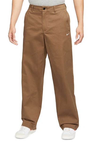 Nike Men's Life Unlined Cotton Chino Trousers In Brown