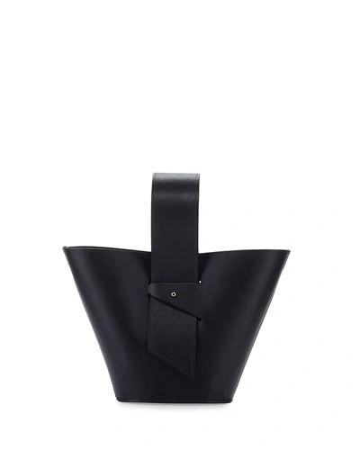 Carolina Santo Domingo Mini Amphora Leather Top Handle Bag In Black