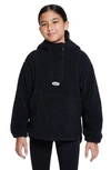 Nike Therma-fit Icon Clash Big Kids' (girls') 1/4-zip Winterized Jacket In Black