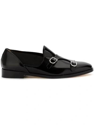 Edhen Milano Monk Loafers In Black