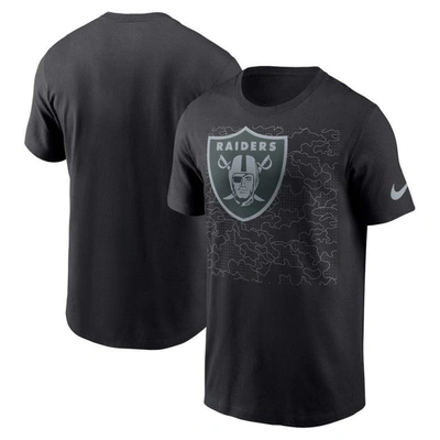 Nike Men's Rflctv Logo (nfl Las Vegas Raiders) T-shirt In Black