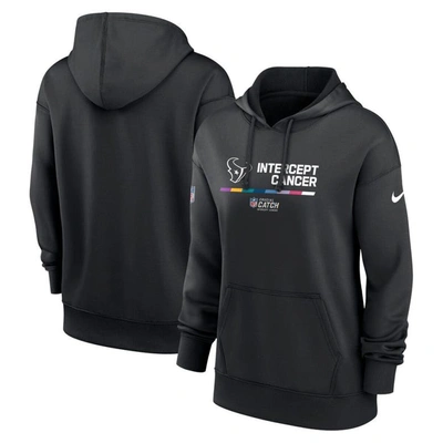 Nike Women's Dri-fit Crucial Catch (nfl Houston Texans) Pullover Hoodie In Black