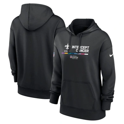 Nike Women's Dri-fit Crucial Catch (nfl New Orleans Saints) Pullover Hoodie In Black
