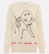 Stella Mccartney Sheep Embroidery Cotton Sweatshirt In Natural