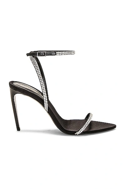 Saint Laurent Gippy 90 Sandal In Black Crystal