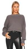 Free People Easy Street Crop Sweater In Silver