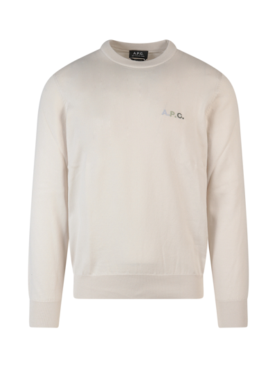 Apc A.p.c. Sylvain Embroidered Jumper In Beige