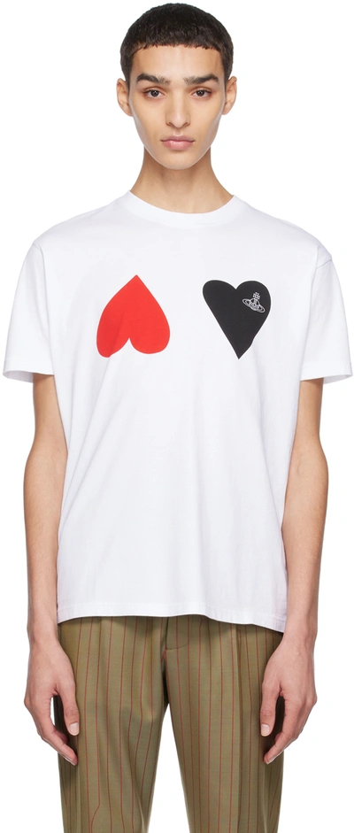 Vivienne Westwood Classic T-shirt Hearts In White