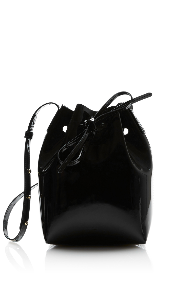 Mansur Gavriel Mini Mini Patent-leather Bucket Bag In Black Patent ...