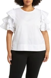 Harshman Women's Juliette Ruffled-sleeve Blouse In White
