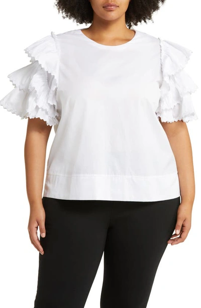 Harshman Women's Juliette Ruffled-sleeve Blouse In White